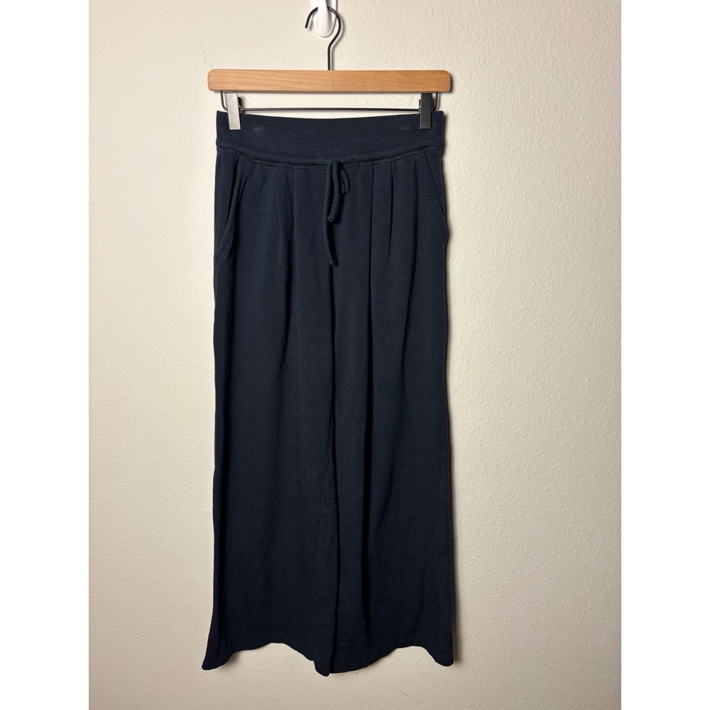 Daily Practice Anthropologie Wide Leg Lounge Pants Navy Blue XS Drawstring